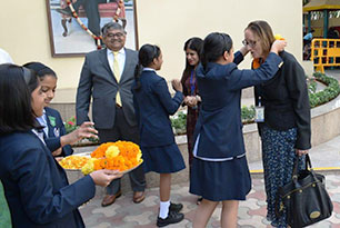 Christine Ozden visiting Indian schools
