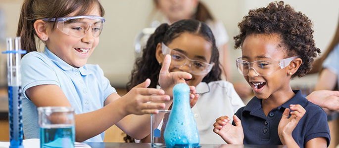 Children in a science lesson