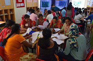 Delegates at a Cambridge school meeting