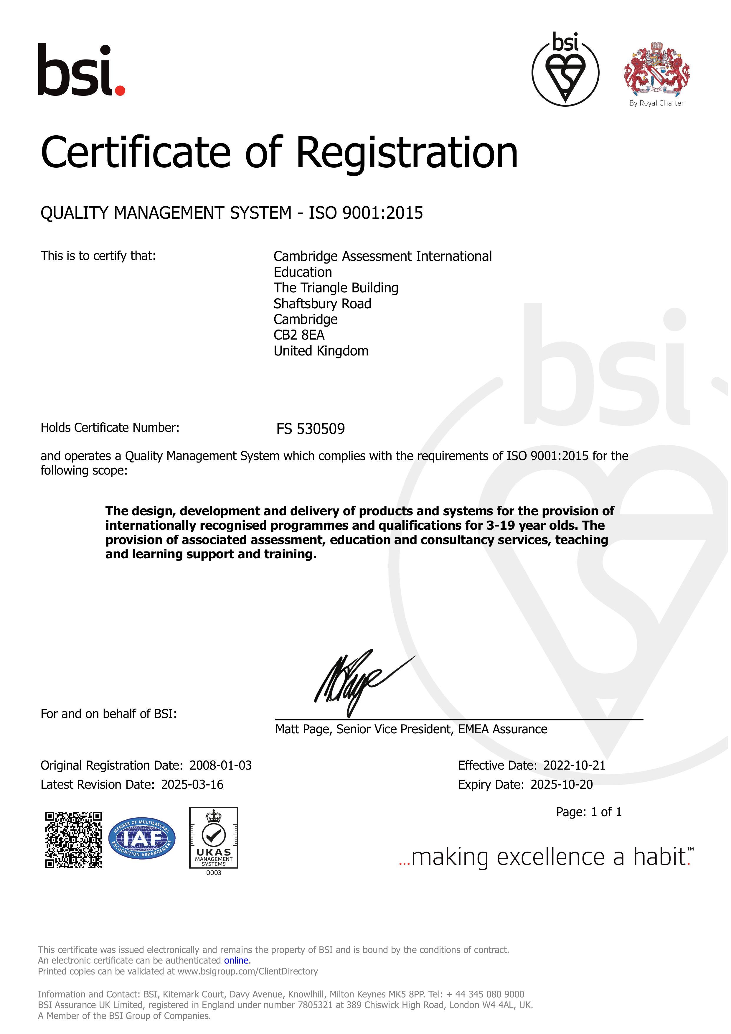 ISO 9001:2015 Certificate