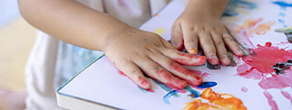Children finger painting